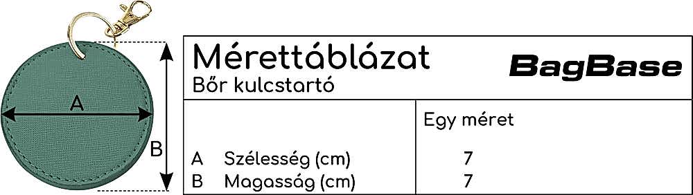 Bőr kulcstartó mérettáblázat