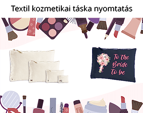 Textil kozmetikai táska nyomtatás